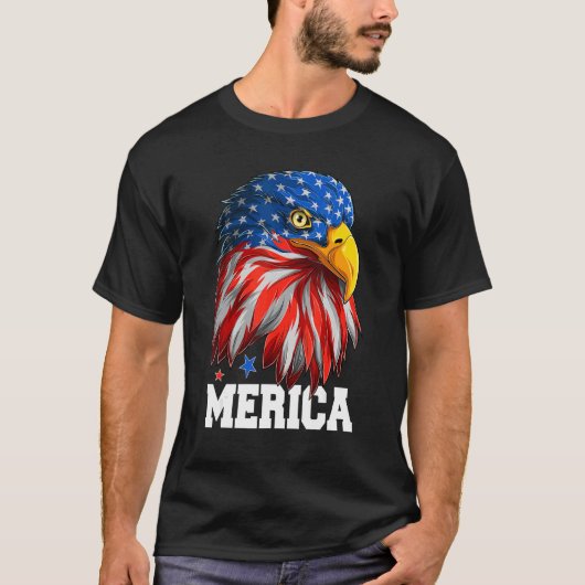 4. Juli American Flag Merica Patriotic Eagle U T-Shirt (Vorderseite)