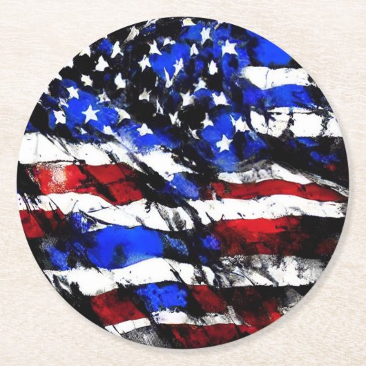 4. Juli "American Flag" Paper Untersetzer (Vorderseite)