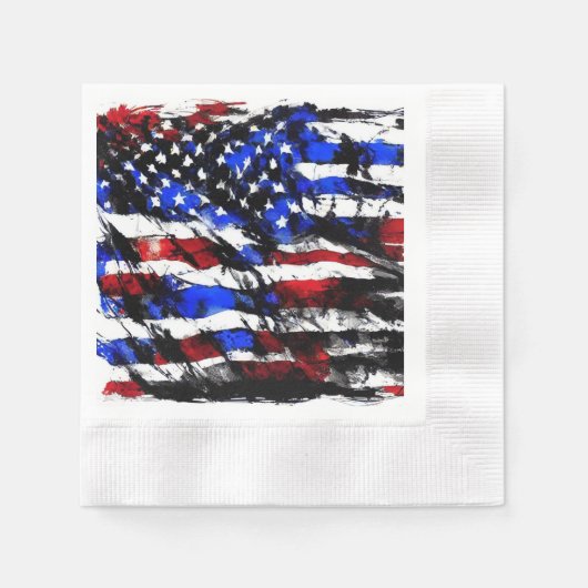 4. Juli "American Flag" Papier Napkin Serviette (Vorderseite)