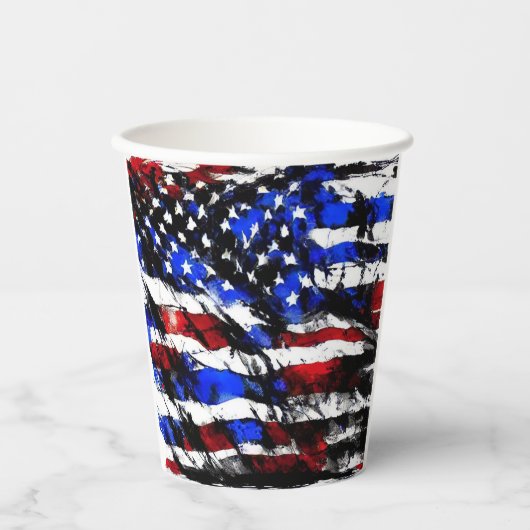 4. Juli "American Flag" Papierbecher (Vorderseite)