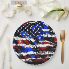 4. Juli "American Flag" Papierplatte Pappteller