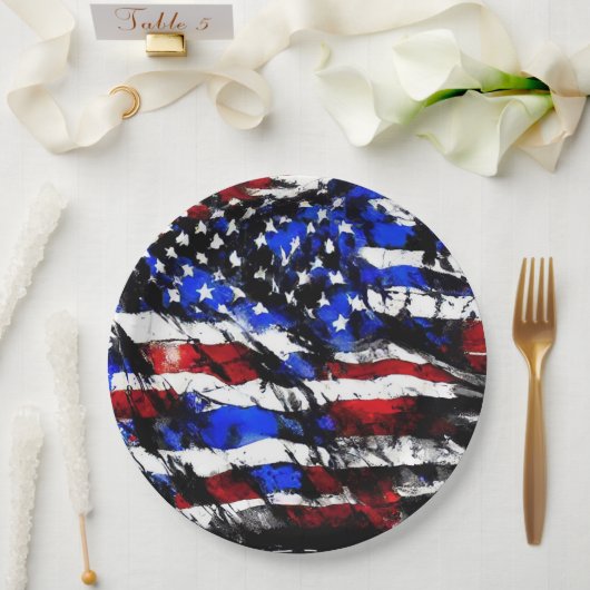 4. Juli "American Flag" Papierplatte Pappteller (Hochzeit)