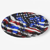 4. Juli "American Flag" Papierplatte Pappteller (Schrägansicht)