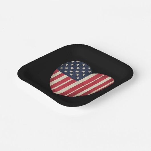 4. Juli American Flag Patriotic USA Star Strip Pappteller (Gewinkelt)