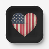 4. Juli American Flag Patriotic USA Star Strip Pappteller (Vorderseite)