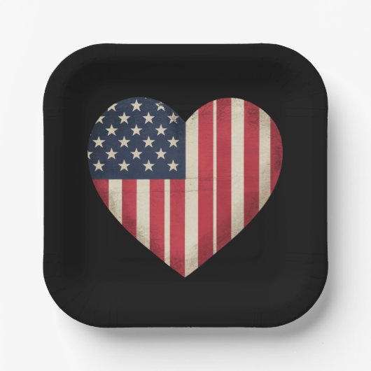 4. Juli American Flag Patriotic USA Star Strip Pappteller (Vorderseite)