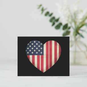 4. Juli American Flag Patriotic USA Star Strip Postkarte