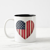 4. Juli American Flag Patriotic USA Star Strip Zweifarbige Tasse (Links)