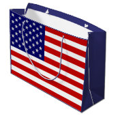 4. Juli American Flag USA LGB Große Geschenktüte (Rückseite Schrägansicht)