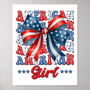 4. Juli American Girl Coquette USA-Flagge Patrio Poster