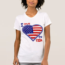 4. Juli American Heart Flag I Liebe USA Ladys T-Shirt