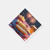 4. Juli American Hot Dog and Beer Serviette (Ecke)