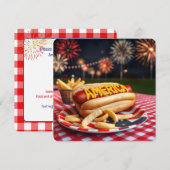4. Juli American Hot Dog Einladung (Vorne/Hinten)