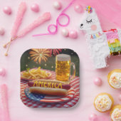 4. Juli American Hot Dog Pappteller (Party)