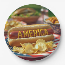 4. Juli American Hot Dog Pappteller