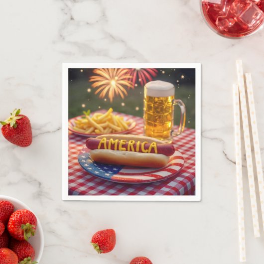 4. Juli American Hot Dog Serviette (Beispiel)