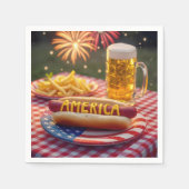 4. Juli American Hot Dog Serviette (Vorderseite)