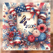 4. Juli American Independence Day Red White Blue Fensteraufkleber (Blatt 2)