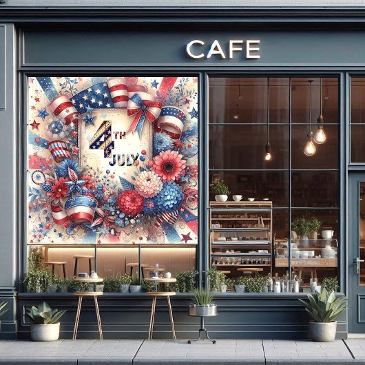 4. Juli American Independence Day Red White Blue Fensteraufkleber