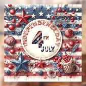 4. Juli American Independence Day Stars & Strips Fensteraufkleber (Blatt 2)