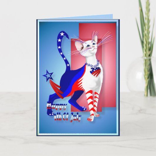 4. Juli American Kitty Card Karte (Vorderseite)