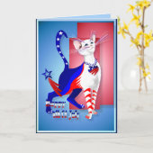 4. Juli American Kitty Card Karte (Gelbe Blume)