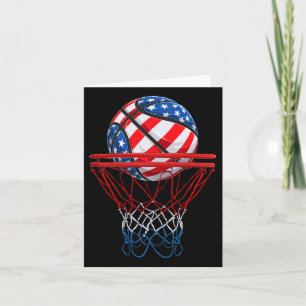 4. Juli American Patriotic Bysketbyll US Flag Karte