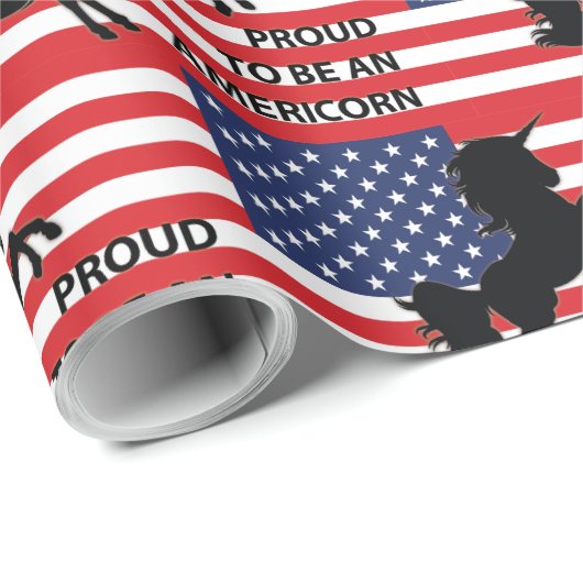 4. Juli American Patriotic Unicorn USA Flag Geschenkpapier (Rolleneckpunkt)