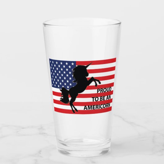 4. Juli American Patriotic Unicorn USA Flag Glas (Vorderseite)