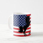4. Juli American Patriotic Unicorn USA Flag Kaffeetasse (Vorderseite Links)