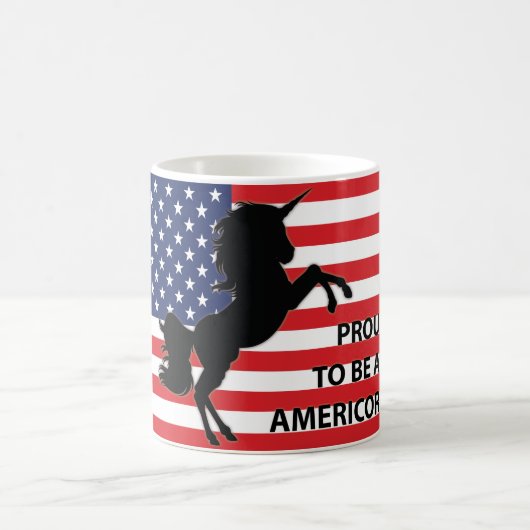 4. Juli American Patriotic Unicorn USA Flag Kaffeetasse (Mittel)