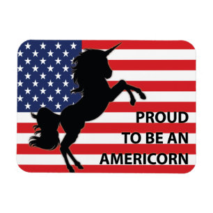 4. Juli American Patriotic Unicorn USA Flag Magnet