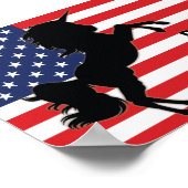 4. Juli American Patriotic Unicorn USA Flag Poster (Ecke)