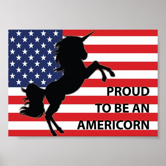 4. Juli American Patriotic Unicorn USA Flag Poster (Vorne)