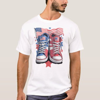 4. Juli American Sneakers Design T-Shirt