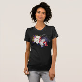 4. Juli American Unicorn Pegasus Rainbow Feuerwerk T-Shirt (Vorne ganz)
