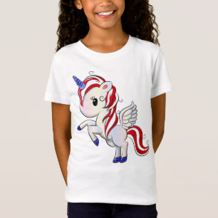 4. Juli American Unicorn Pegasus Rainbow T-Shirt