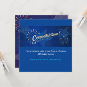 4. Juli American USA Firework Patriotic Custom Karte (Vorderseite/Rückseite Beispiel)