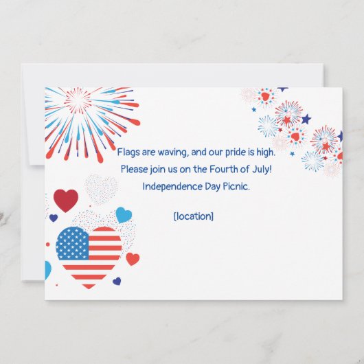 4. Juli American USA Firework Patriotic Custom Karte (Rückseite)