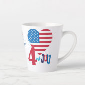 4. Juli American USA Flag Heart Flag Fireworks Milchtasse (Rechts)