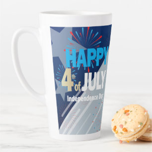 4. Juli American USA Flag Heart Flag Fireworks Milchtasse