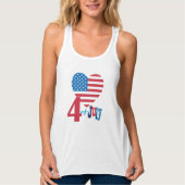 4. Juli American USA Flag Heart Flag Patriotic Tank Top (Vorderseite)