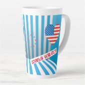 4. Juli American USA Flag Herz Flag Fireworks Milchtasse (Rechte Ecke)
