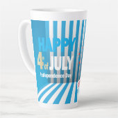 4. Juli American USA Flag Herz Flag Fireworks Milchtasse (Linke Ecke)