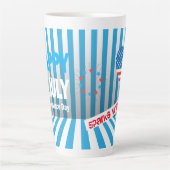 4. Juli American USA Flag Herz Flag Fireworks Milchtasse (Vorderseite)