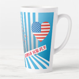 4. Juli American USA Flag Herz Flag Fireworks Milchtasse