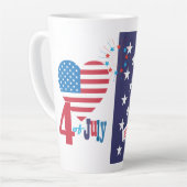 4. Juli American USA Flag Herz Flag Fireworks Milchtasse (Linke Ecke)
