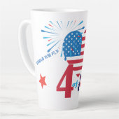 4. Juli American USA Flag Herz Flag Fireworks Milchtasse (Linke Ecke)