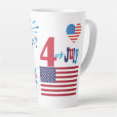 4. Juli American USA Flag Herz Flag Fireworks Milchtasse (Rechte Ecke)