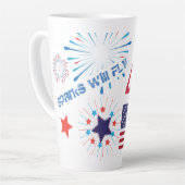 4. Juli American USA Flag Herz Flag Fireworks Milchtasse (Linke Ecke)